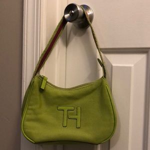 tommy hilfiger small light green purse!